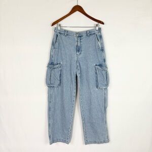 Madewell Low Slung Straight Cargo‎ Jeans in Coleman Wash Size 28